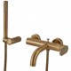Μπαταρία Λουτρού Armando Vicario Slim Bronze Antique Brass 500100-221 Μπρονζέ με Tηλέφωνο Anticalcare, Επίτοιχο Στήριγμα Τηλεφώνου και Άθραυστο Σπιράλ 1,5m
